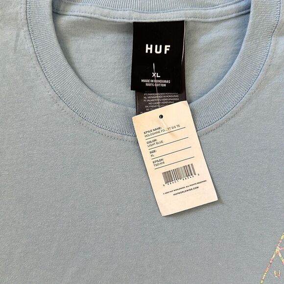 HUF Triple Triangle T-Shirt Sky Blue Size XL - Picture 2 of 6